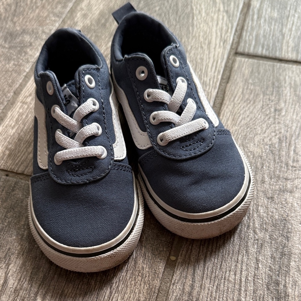 Vans Kids Navy and White Sneakers